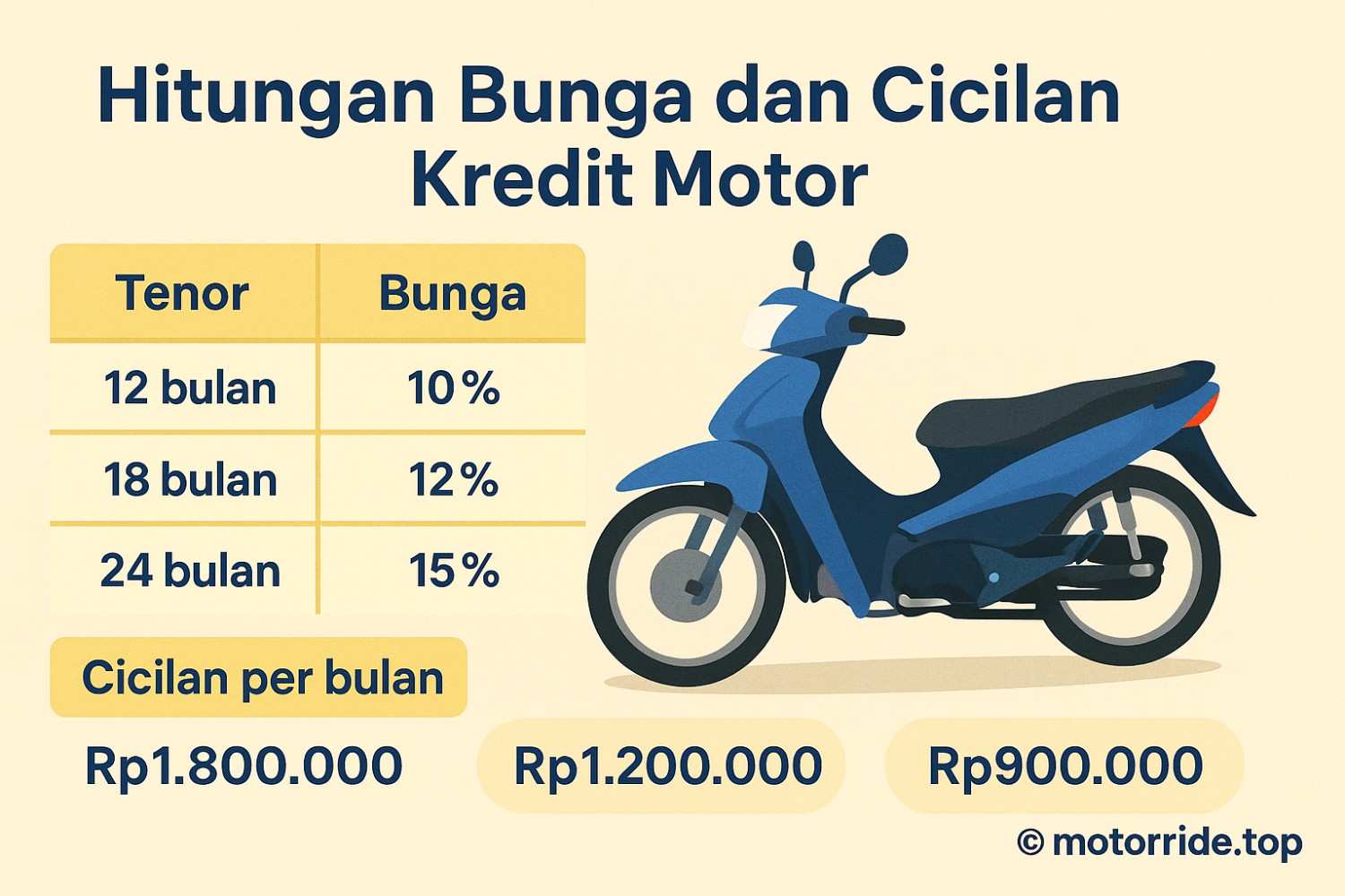 Ilustrasi hitungan cicilan motor di kalkulator