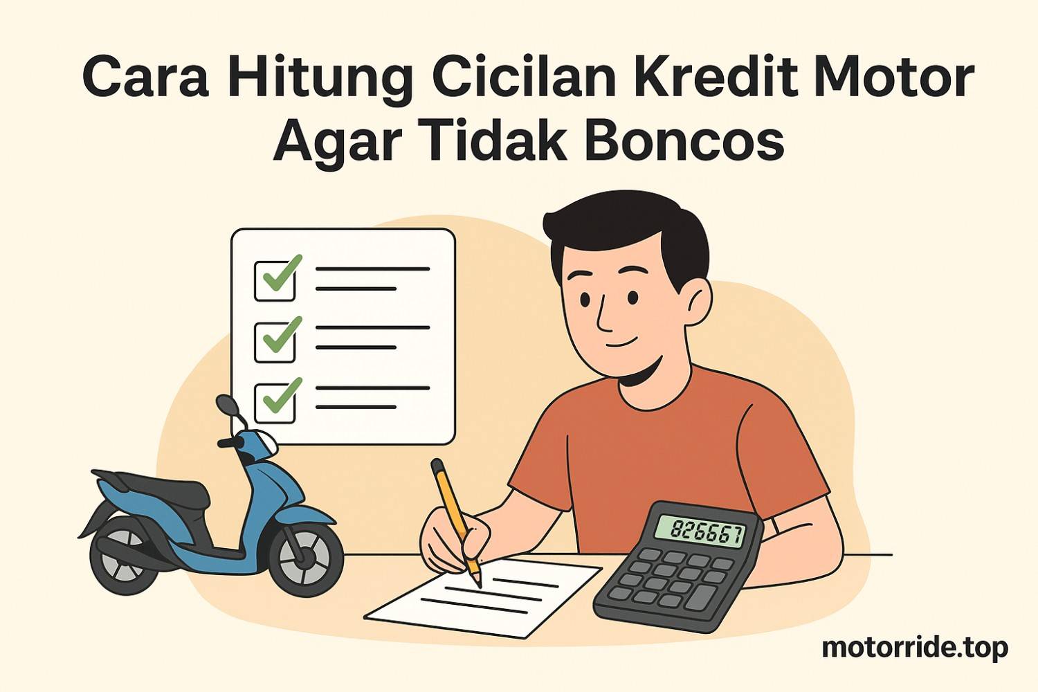 Ilustrasi hitung cicilan kredit motor agar tidak boncos tahun 2025