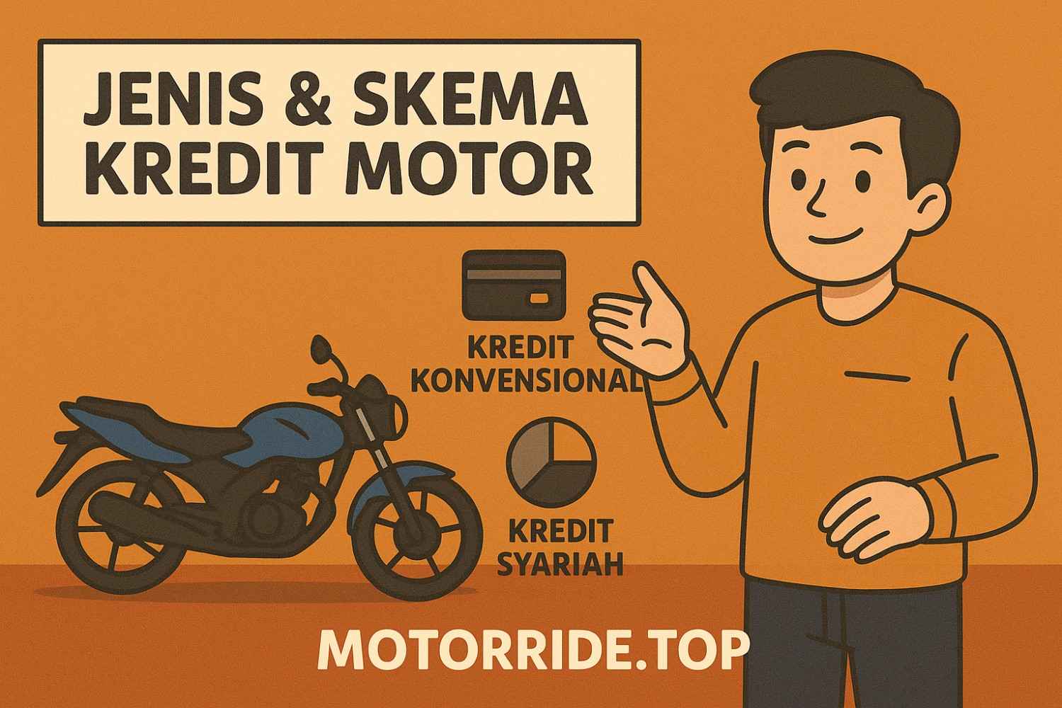 Gambar perbandingan berbagai jenis dan skema kredit motor mulai dari kredit syariah hingga kredit motor bekas