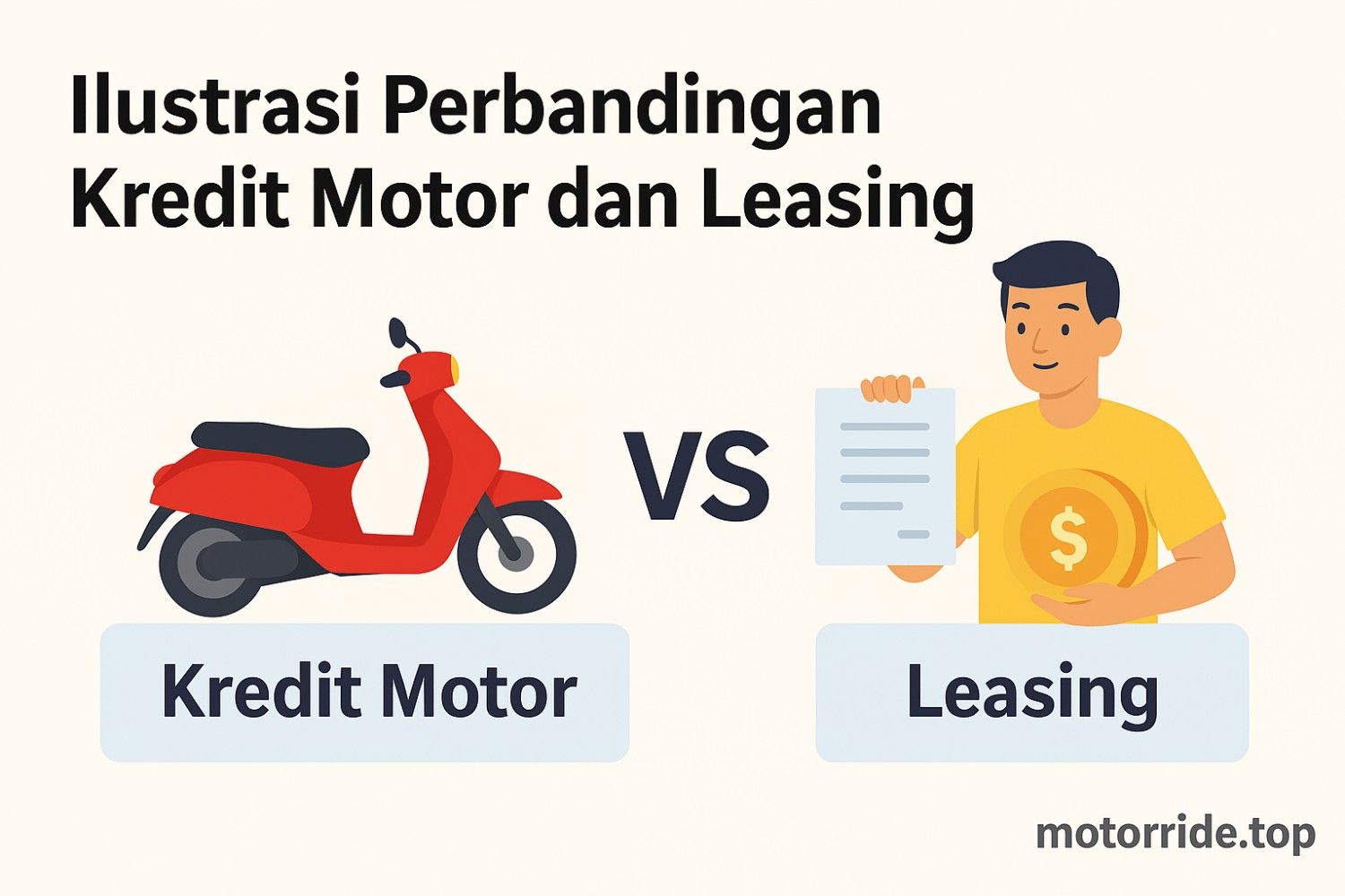ilustrasi perbandingan kredit motor dan leasing