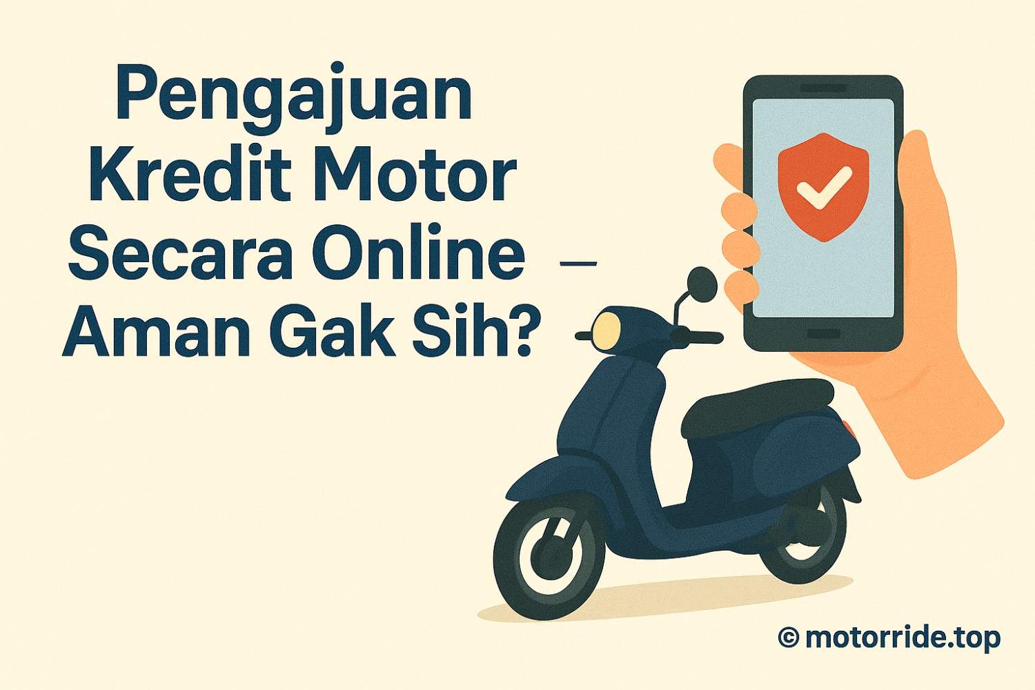 Ilustrasi pengajuan kredit motor online lewat smartphone