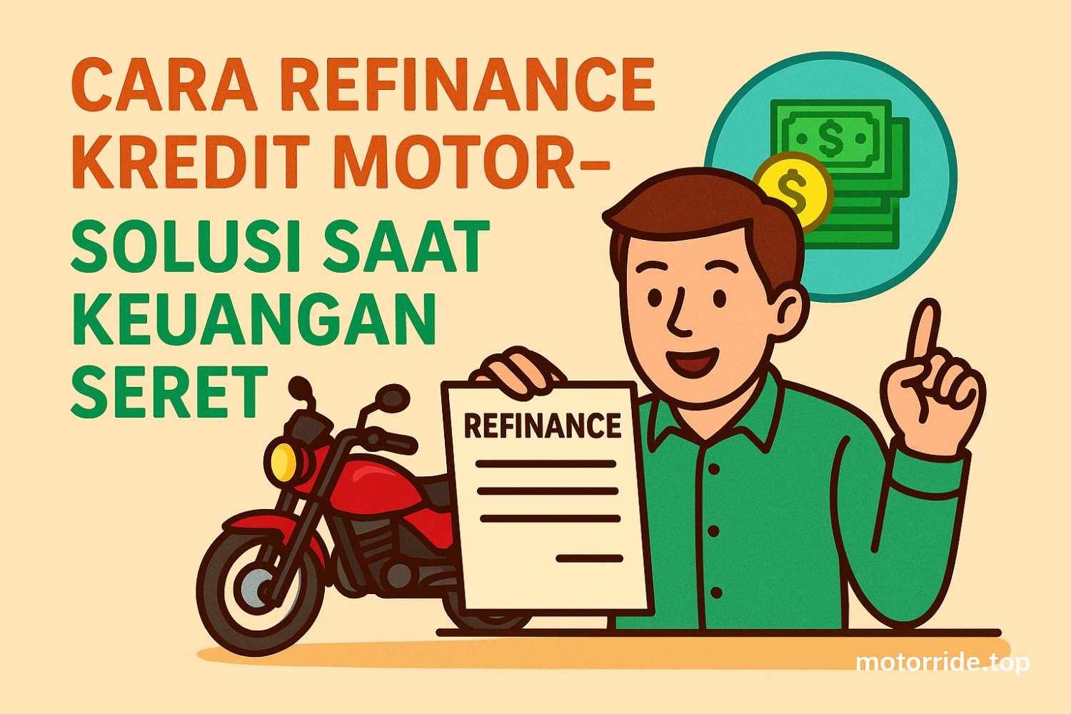 Ilustrasi seseorang mengajukan refinancing motor