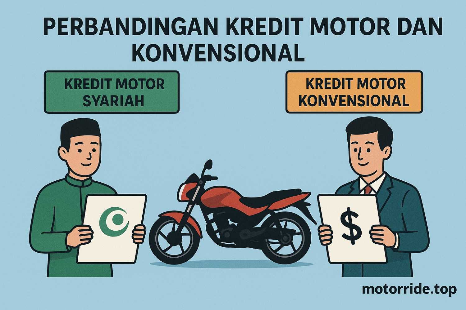 Perbandingan simulasi kredit motor syariah vs konvensional secara visual